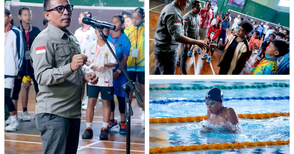 Kepala Dinas Pendidikan Jabar, Purwanto saat membuka O2SN jenjang SD Tingkat Jabar di GOR Lodaya, Kota Bandung, Selasa 7 Juli 2026. Foto: Disdik Jabar