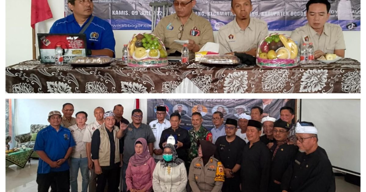 Safari Jurnalis yang diselenggarakan PWI Kabupaten Bogor di Kantor Desa Kemang, Kecamatan Kemang, Kamis 9 Juli 2026.
