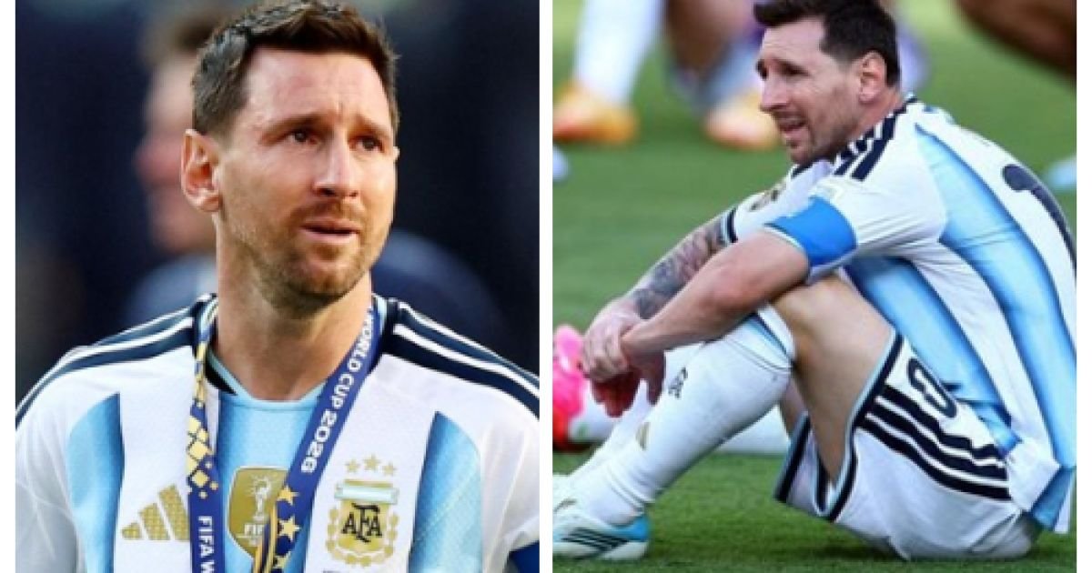 Lionel Messi, tak sanggup menahan kesedihan karena Argentina gagal juara Piala Dunia 2026.