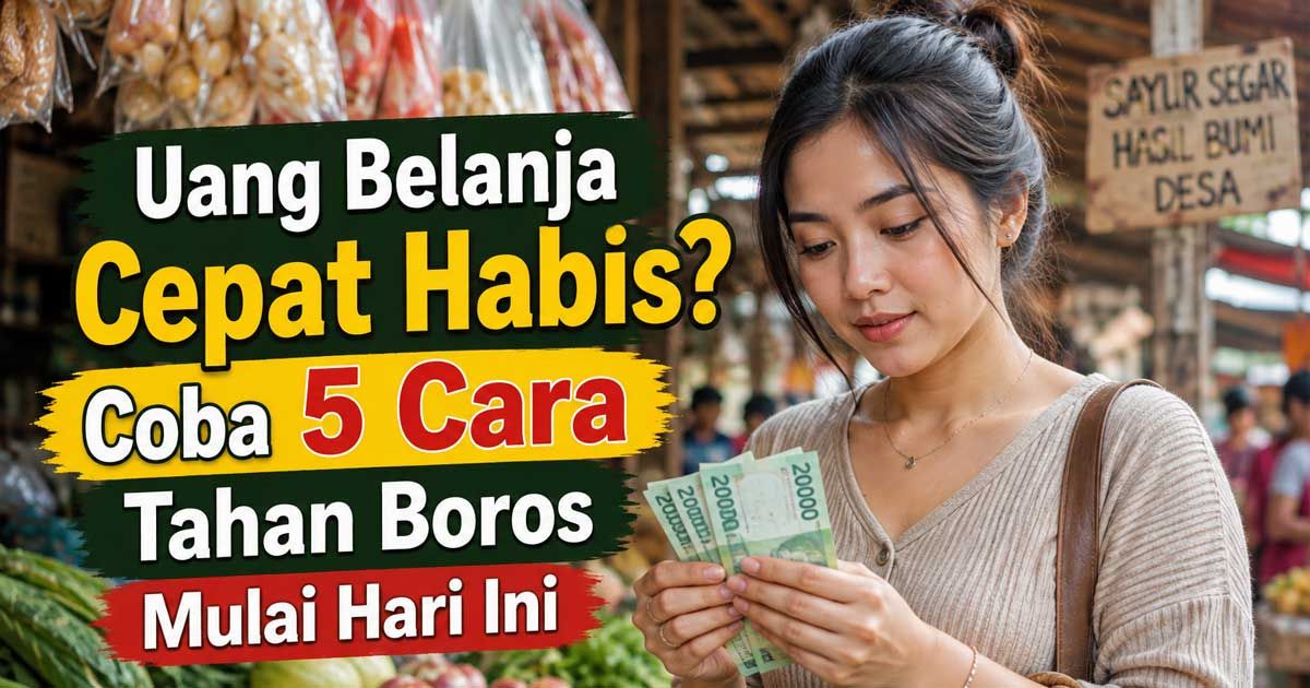 Uang belanja cepat habis? Terapkan 5 cara tahan boros mulai hari ini agar pengeluaran lebih terkendali, hidup hemat, dan keuangan tetap aman.