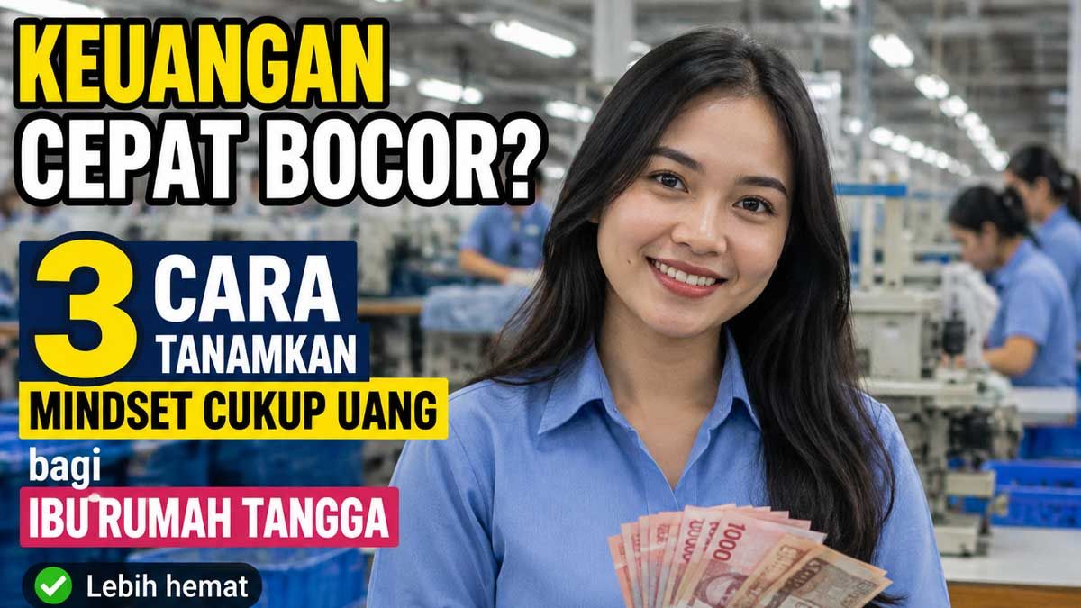 3 cara tanamkan mindset cukup bagi ibu rumah tangga agar lebih hemat, terhindar dari FOMO, dan finansial tetap sehat.