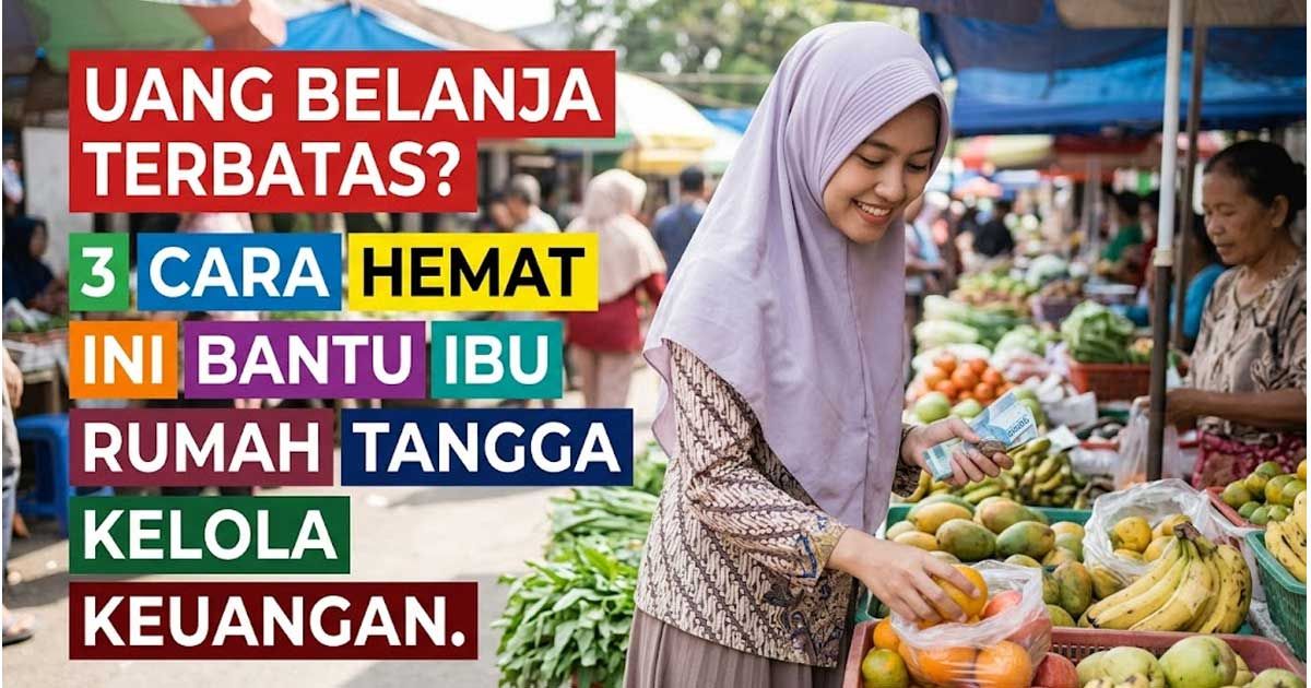 Uang belanja terbatas bukan masalah. Simak 3 cara hemat ibu rumah tangga agar keuangan keluarga tetap aman, teratur, dan terkendali.