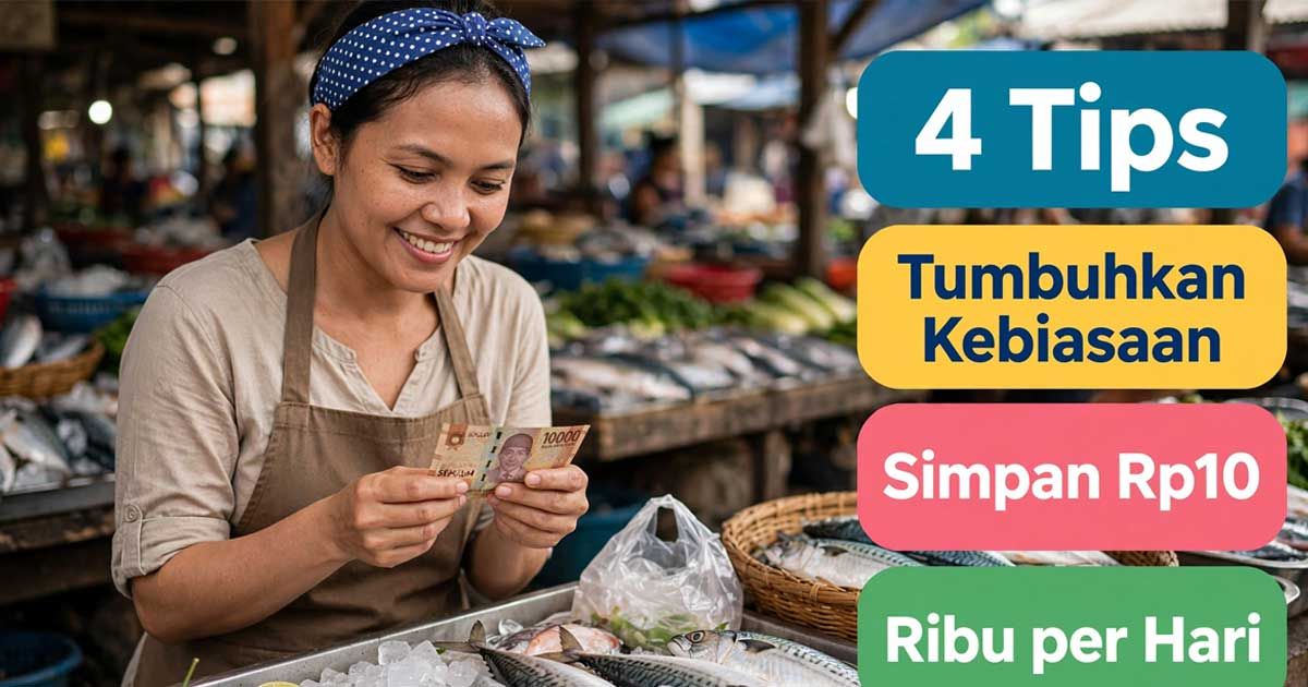 Terapkan 4 tips tumbuhkan kebiasaan simpan Rp10 ribu per hari agar tabungan ibu rumah tangga cepat terkumpul dan keuangan lebih aman.