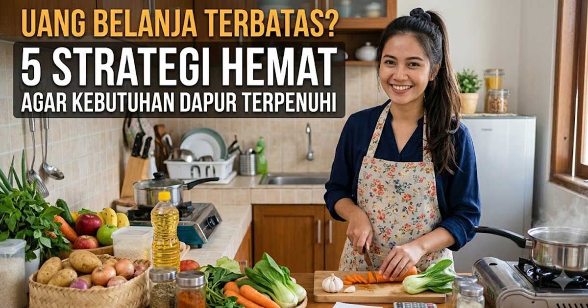 Uang belanja terbatas? Simak 5 strategi hemat untuk mengatur kebutuhan dapur, menekan pengeluaran, dan menjaga keuangan keluarga tetap aman.
