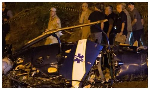 Kecelakaan helikopter di Brazil yang menewaskan 4 orang.