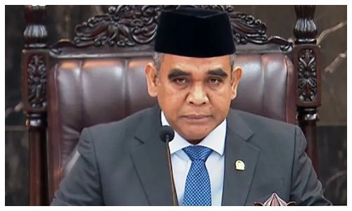 Ketua Majelis Permusyawaratan Rakyat (MPR) RI, Ahmad Muzani, saat memimpin sidang tahunan MPR, Jumat (14/8/2026).