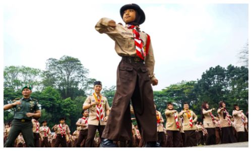 Pramuka Bogor Barat Sajikan Tarian Tradisional Berpadu Senam Serbukatif di Hari Pramuka