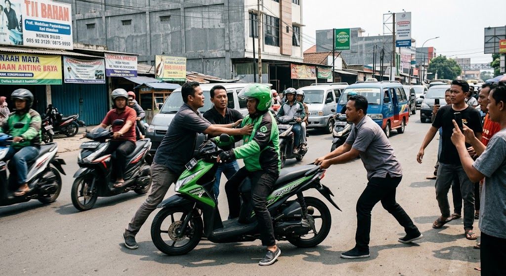 Debt Collector Tarik Paksa Motor Ojol di Ciputat Tangsel, Polisi Turun Tangan