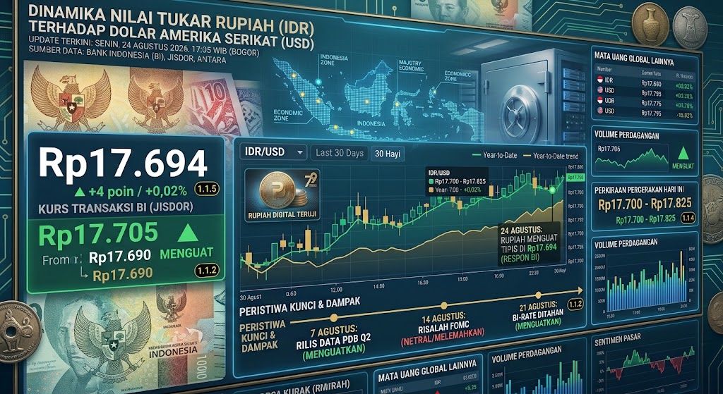 Akibat Defisit Transaksi Berjalan Melebar, Nilai Tukar Rupiah Melemah ke Rp17.721 per Dolar AS