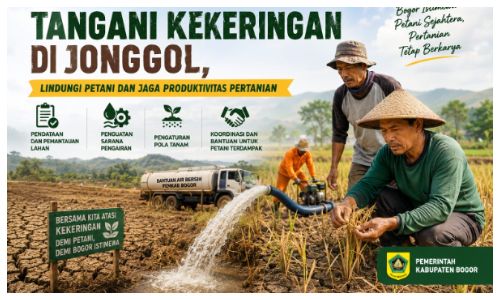 Atasi Dampak Kekeringan, Pemkab Bogor Kendalikan Lahan Pertanian di Jonggol