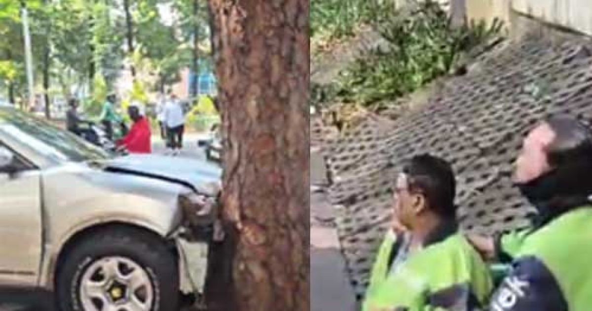 Mobil Tabrak Pohon di Jakarta Selatan, Dua Pemotor Jadi Korban